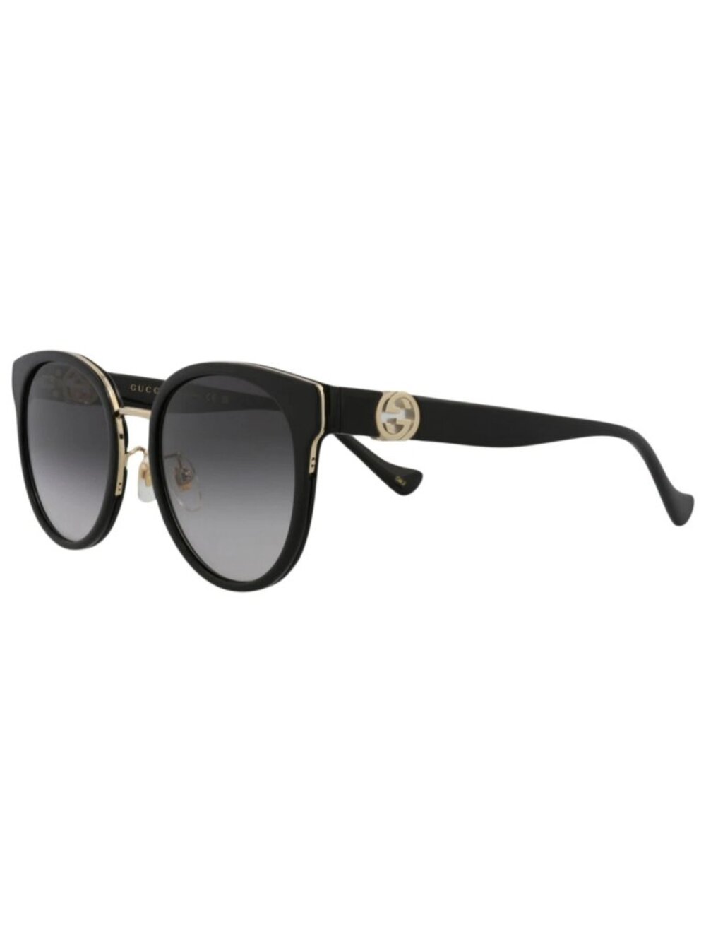 New Gucci Women's Eyeglasses Round Oval Black Black Grey